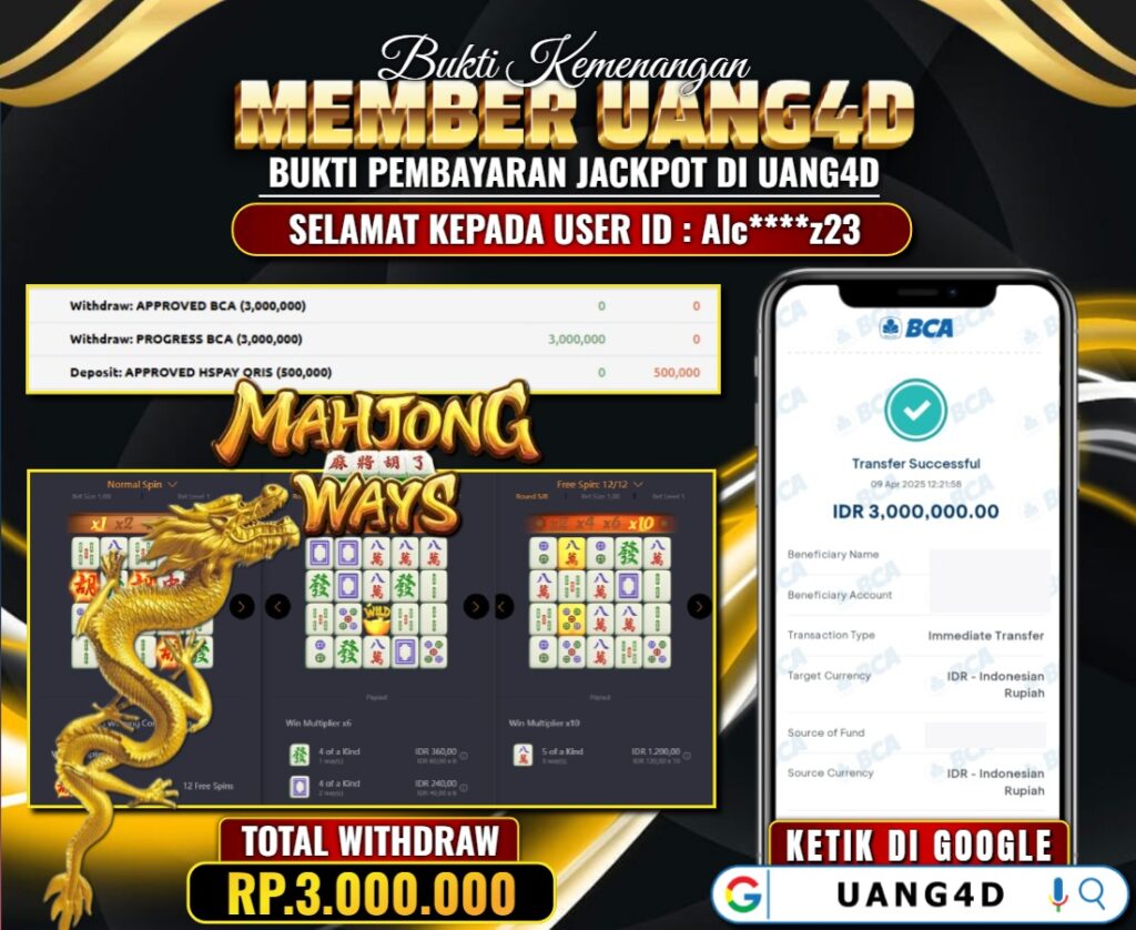 JACKPOT SLOT MAHJONG WAYS 09 APRIL 2025